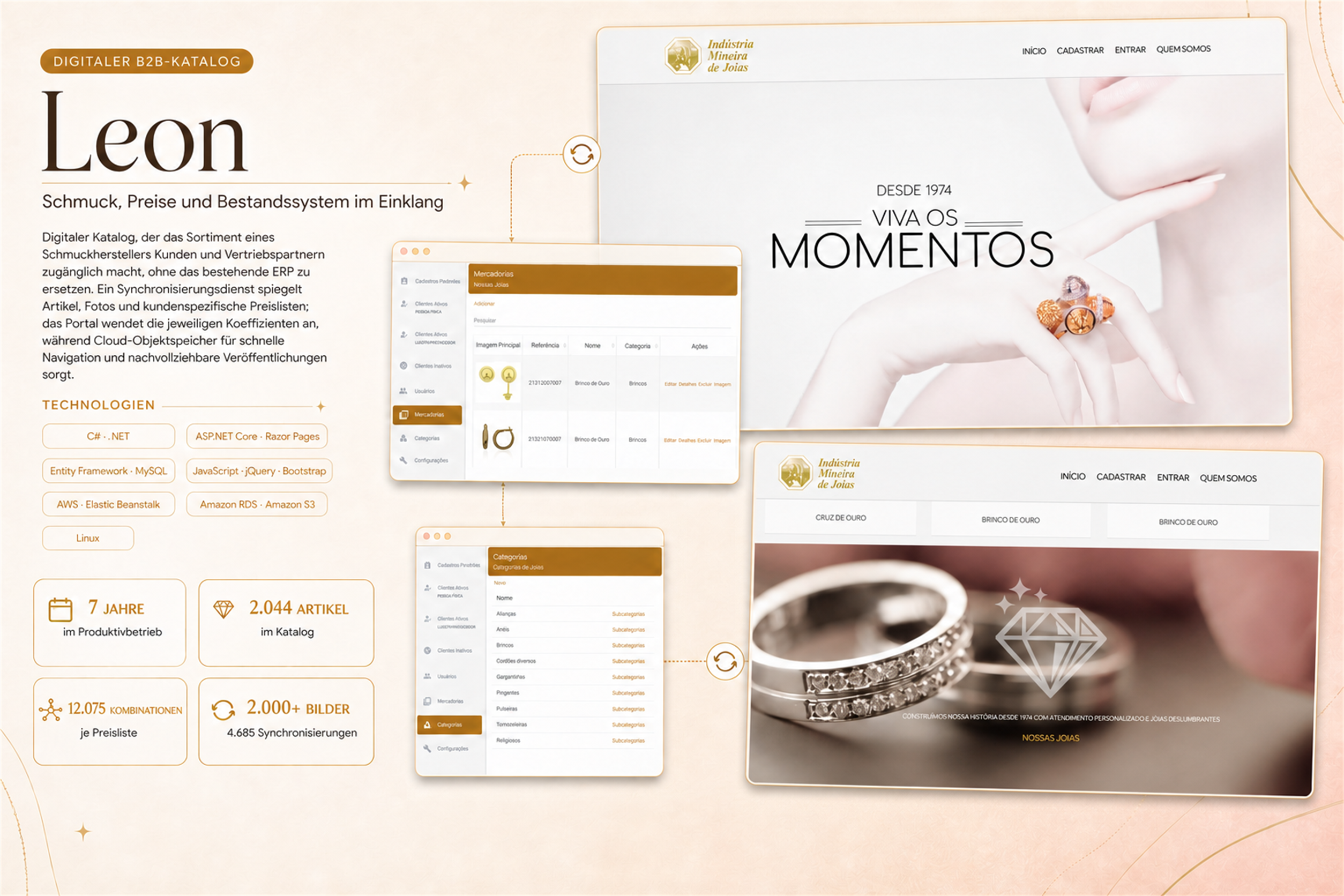 Leon / Imjoias — digitaler Katalog für die Schmuckindustrie